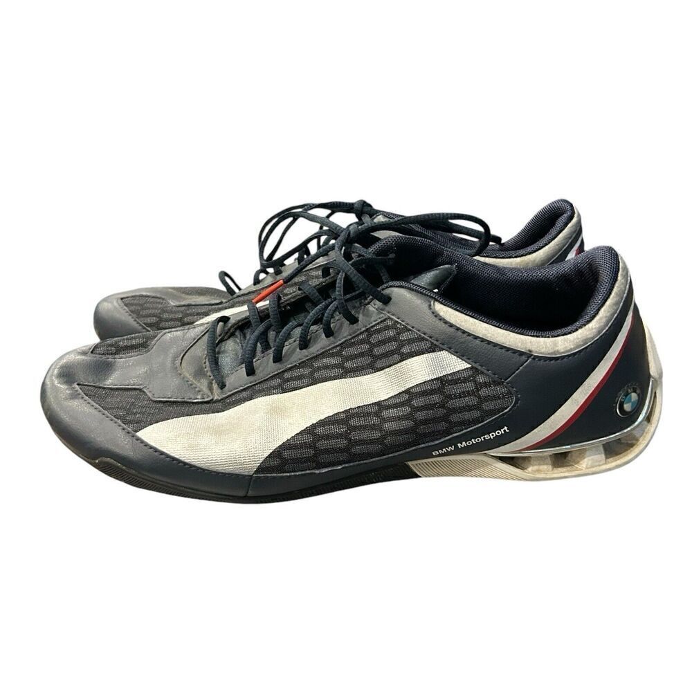 Puma Power Race BMW Motorsports Men's 10.5 Cat Navy Blue Silver Shoes 304420 02‎